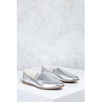 Metallic Faux Leather Loafers