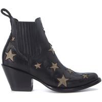 mexicana circus texan black leather ankle boots with stars womens low  ...