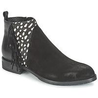 Meline VELOURS NERO PLUME NERO women\'s Mid Boots in black