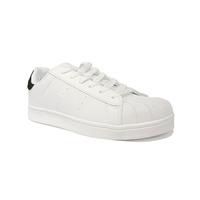 Mens Mauro Faux Leather Lace Up Trainers in White