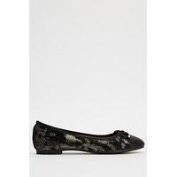 metallic mock croc ballets