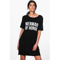Mermaid Of Honor T-Shirt Dress - black