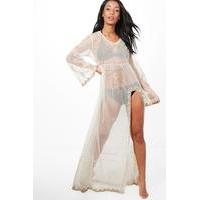 metallic barely there maxi dress ivory