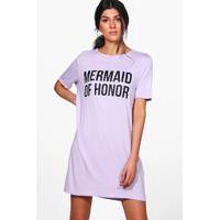 Mermaid Of Honor T-Shirt Dress - lavender