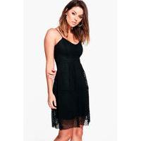 mesh strappy dress black