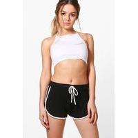 Megan Tie Detail Running Short - black