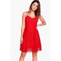 mesh strappy dress red