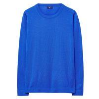 merino wool crewneck jumper nautical blue