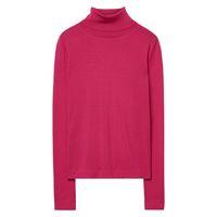 Merino Wool Turtleneck Jumper - Rich Pink