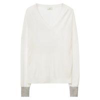 merino wool v neck jumper ivory cream