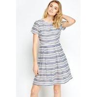 mesh striped skater dress