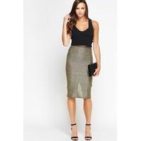 Metallic Gold Pencil Skirt