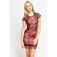 Mesh Insert Floral Dress