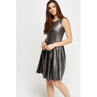 Metallic Skater Dress