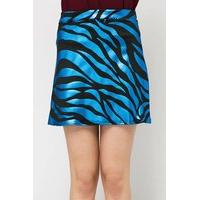 Metallic Print A-Line Skirt