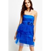 Mesh Overlay Bandeau Dress