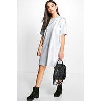 metallic shift dress silver