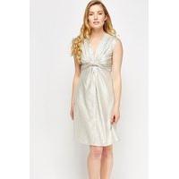 Metallic Textured Ruched Dress