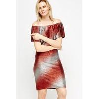 Metallic Off Shoulder Dress