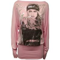 melody print batwing tunic top pink