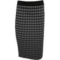 Meredith Houndstooth Pencil Skirt - Grey