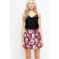 Mesh Printed Overlay Mini Skirt