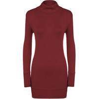 Melanie Turtle Neck Long Top - Wine