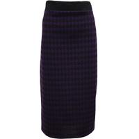 Meredith Houndstooth Pencil Skirt - Purple