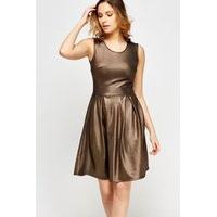 Metallic Skater Dress