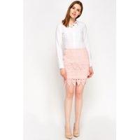 Mesh Overlay Mini Skirt