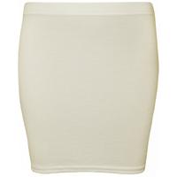 Melina Basic Bodycon Ponte Mini Skirt - Cream