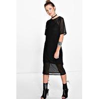 Mesh Shift Dress - black