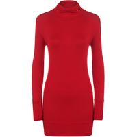 melanie turtle neck long top red