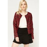 Metallic Insert Jacquard Cropped Blazer