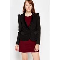 Metallic Contrast Sleeve Blazer