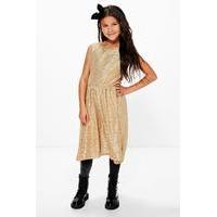 Metallic Contrast Party Dress - gold