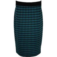 Meredith Houndstooth Pencil Skirt - Teal