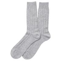 Mens Cashmere Socks (MID GREY / 11-13)