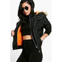 Megan Double Layer MA1 Bomber Jacket - black