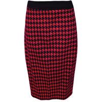 Meredith Houndstooth Pencil Skirt - Red