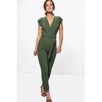 Melissa O-Ring Detail Belted Jumpsuit - khaki