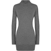 Melanie Turtle Neck Long Top - Dark Grey