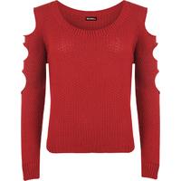 melinda cut out sleeve jumper red