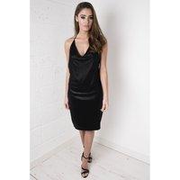 Metallic Strappy V-neck Dress in Black