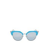 Megan McKenna Blue Half Rim Cat Eye Sunglasses