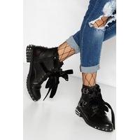 megan mckenna black studded lace up ankle boots