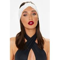 megan mckenna white chiffon head scarf