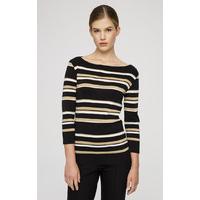 metallic stripe knit top