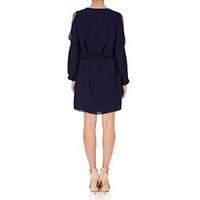 MERIT - Navy Shirt Dress with Embellished Cut-out Sleeves