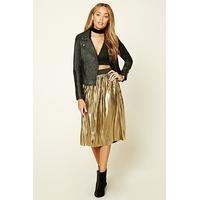 Metallic Pleated Skirt